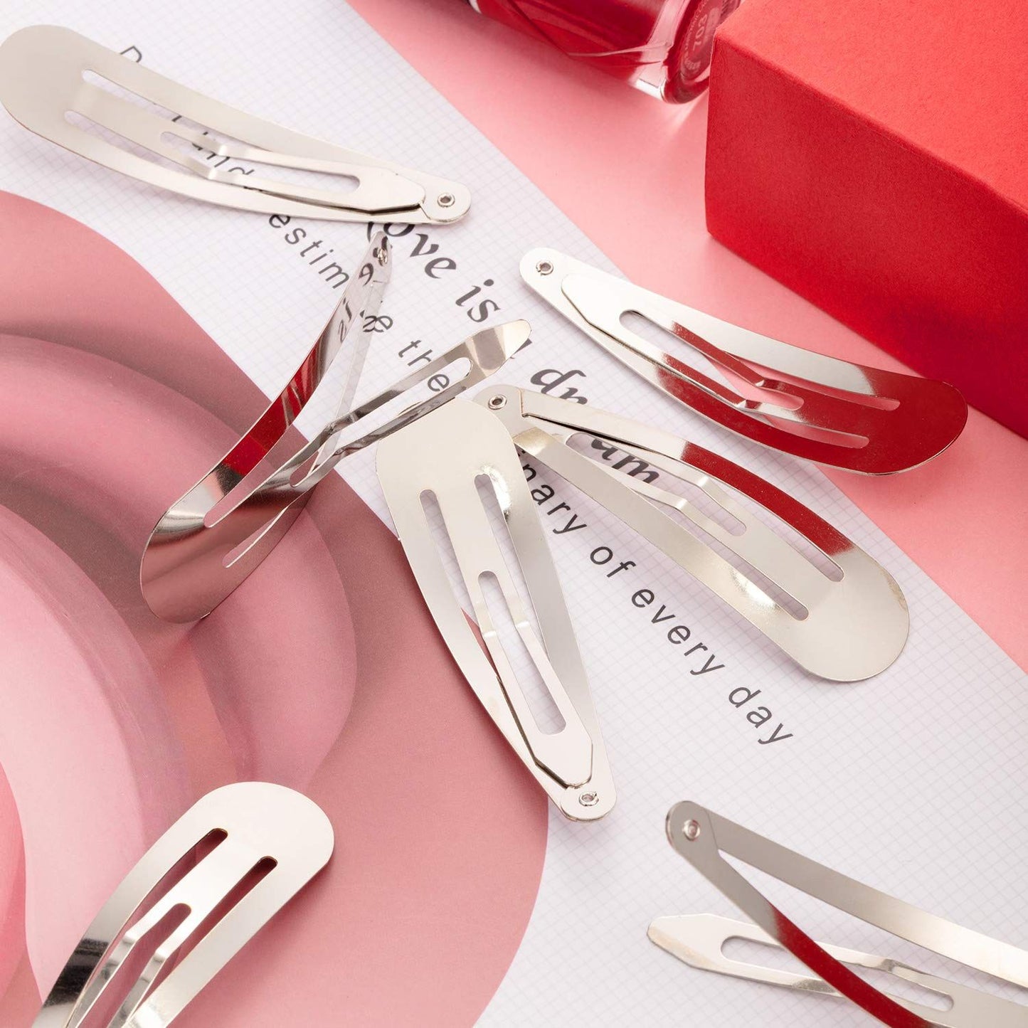 30 Pieces 3.1 Inch Large Metal Snap Hair Clips Nonslip Barrettes Women Hair Accessories(Silver)
