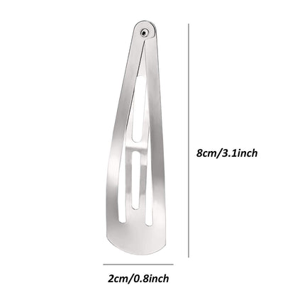 30 Pieces 3.1 Inch Large Metal Snap Hair Clips Nonslip Barrettes Women Hair Accessories(Silver)