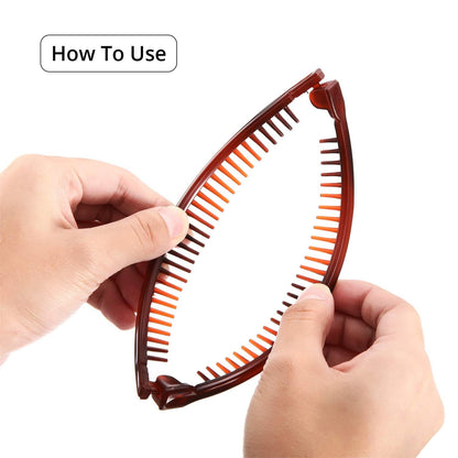 6 Pcs Banana Clip Hair Clincher Combs Classic Banana Hair Clip Fish Shape Ponytail Clips for Women Girls Thick Curly Thin Fine Hair(Brown, White, Black)