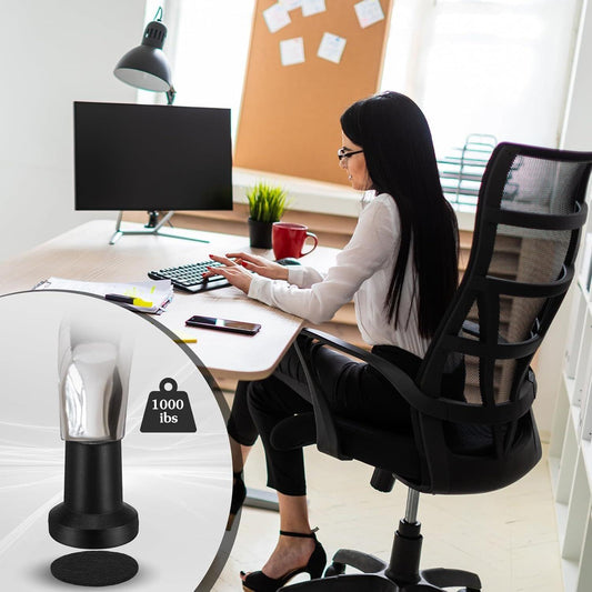 High-profile chair wheel glides installed under office chair legs
