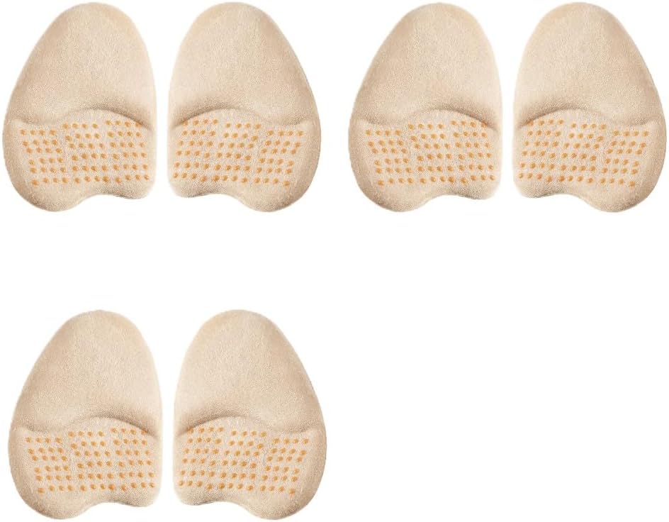 Metatarsal Pads for Women, 2026 Upgraded Ball of Foot Chions, Shoe Inserts with Non-Slip Design, One Size Fits All Breathable Comfort Insoles for High Heels, Sneakers, Sandals (Khaki, 3 Pairs)