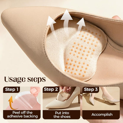 Metatarsal Pads for Women, 2026 Upgraded Ball of Foot Chions, Shoe Inserts with Non-Slip Design, One Size Fits All Breathable Comfort Insoles for High Heels, Sneakers, Sandals (Khaki, 3 Pairs)