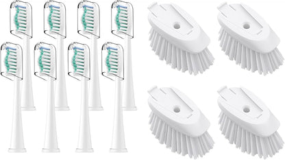 Toothbrh Heads & Dish Brh Refills 4 Pack OXO Dish Scrubber Philips Sonicare Soft Dupont Bristles Replacement Toothbrh Heads for Oral Care