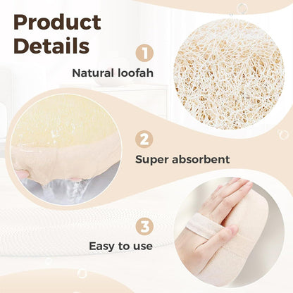 2025 Natural Loofah Sponge - Exfoliating Body Scrubber for Shower, Eco-Friendly Loofah for Men & Women (1pcs)