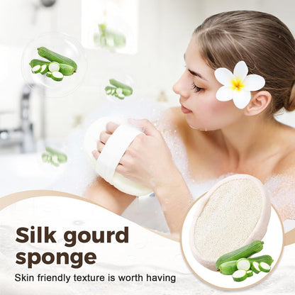 2025 Natural Loofah Sponge - Exfoliating Body Scrubber for Shower, Eco-Friendly Loofah for Men & Women (1pcs)