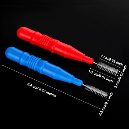100 Pcs Braces Dental Brush Flosser for Cleaner Interdental Brush Toothpick Tooth Flossing Head Oral Dental Toothpick Cleaners Cleaning Tool(Red and Blue)