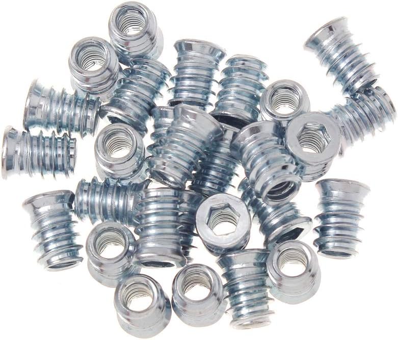 1/4-20 Hex Drive Threaded Inserts for Wood - 40 Pieces