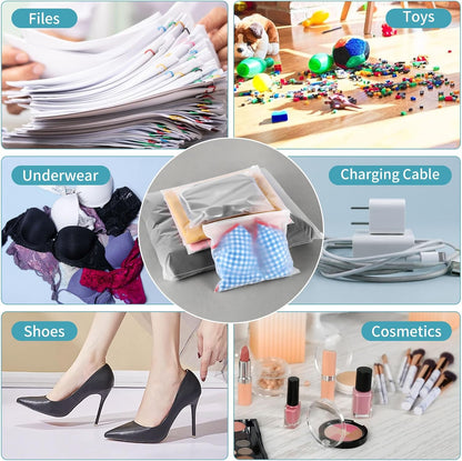 25 Pcs 13x10 Inch Frosted Resealable Clothing Bags - 3 Mil Heavy-Duty Plastic Packaging for Apparel Storage | Travel & Small Business Organizer for Shirts, Delicate Garments-No Vent Holes