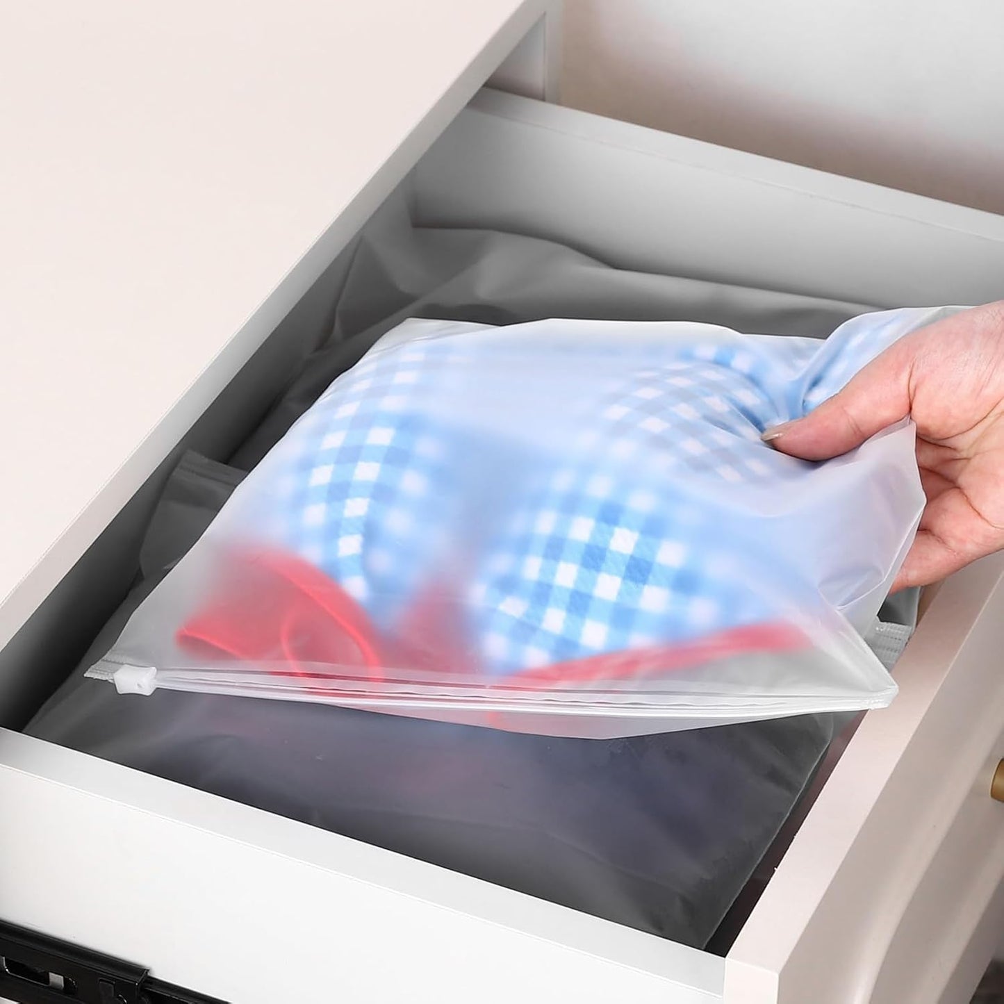 25 Pcs 13x10 Inch Frosted Resealable Clothing Bags - 3 Mil Heavy-Duty Plastic Packaging for Apparel Storage | Travel & Small Business Organizer for Shirts, Delicate Garments-No Vent Holes