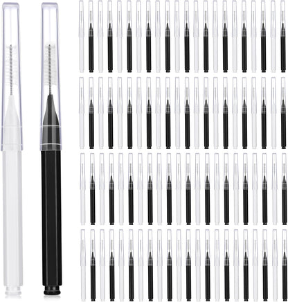 100 Pieces Braces Brush for Cleaner Interdental Brush Toothpick Dental Tooth Flossing Head Oral Dental Hygiene Flosser Toothpick Cleaners Tooth Cleaning Tool (Black, White)