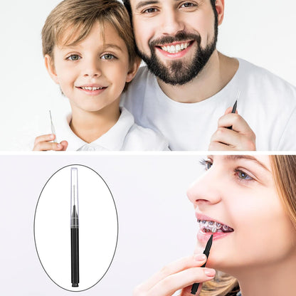100 Pieces Braces Brush for Cleaner Interdental Brush Toothpick Dental Tooth Flossing Head Oral Dental Hygiene Flosser Toothpick Cleaners Tooth Cleaning Tool (Black, White)