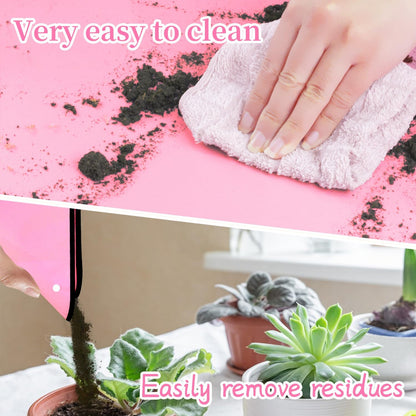 Repotting Mat for Indoor Plant Transplanting 29.5"x 29.5" Pink Garden Mat for Plant Lovers Oxford Fabric Portable Potting Tray for Gardening Mess Control