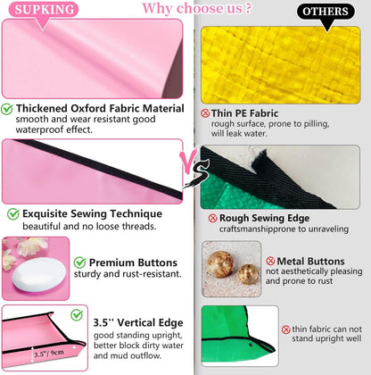 Repotting Mat for Indoor Plant Transplanting 29.5"x 29.5" Pink Garden Mat for Plant Lovers Oxford Fabric Portable Potting Tray for Gardening Mess Control