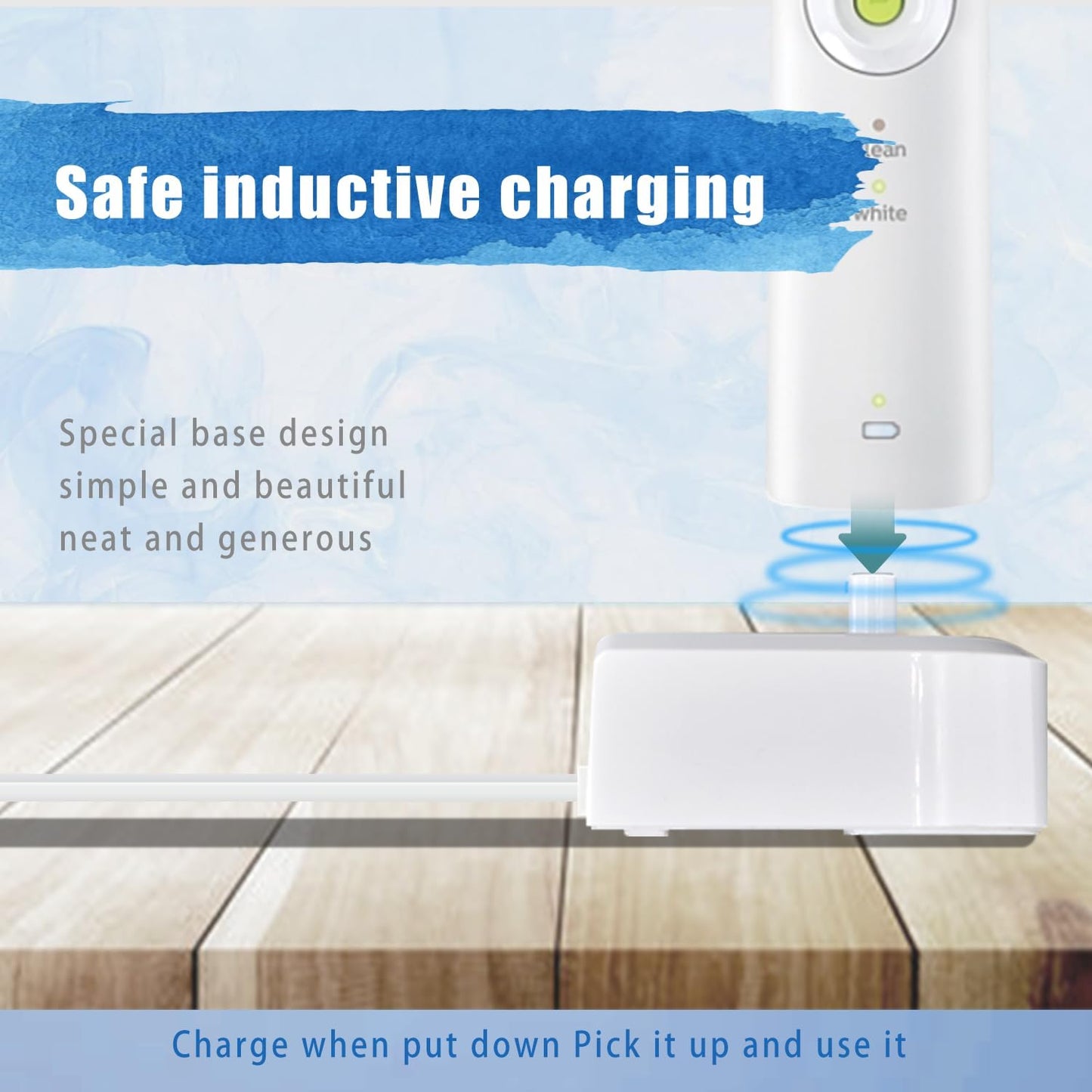 Charger Base Compatible with Philips Sonicare Electric Toothbrush 4100 HX6100, Inductive Travel Charger Fits for Philips Sonicare HX3000 / HX6000 / HX8000 / HX9000 Series Waterproof Power Cord