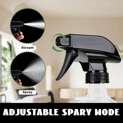 Plastic Spray Bottles 3 Pack, Refillable 16 oz Empty Spray Bottle for Cleaning Solution, Durable and Powerful Nozzle, Spray Bottles for Hair, Plants, Cleaner, Oil