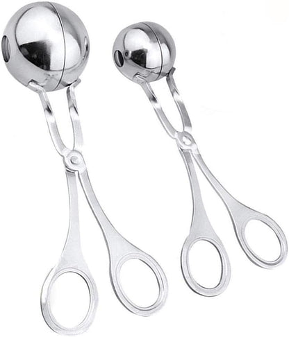 DodoBee Meatball Scoop Ball Maker, 2PCS Stainless Steel Meat Baller Tongs, Cake Pop Maker Meatball Scooper Cake Pop Scooper Melon Baller Rice Dough Ice Tongs for Kitchen Tools, Ball Size 1.38"&1.78"