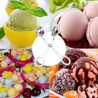 DodoBee Meatball Scoop Ball Maker, 2PCS Stainless Steel Meat Baller Tongs, Cake Pop Maker Meatball Scooper Cake Pop Scooper Melon Baller Rice Dough Ice Tongs for Kitchen Tools, Ball Size 1.38"&1.78"