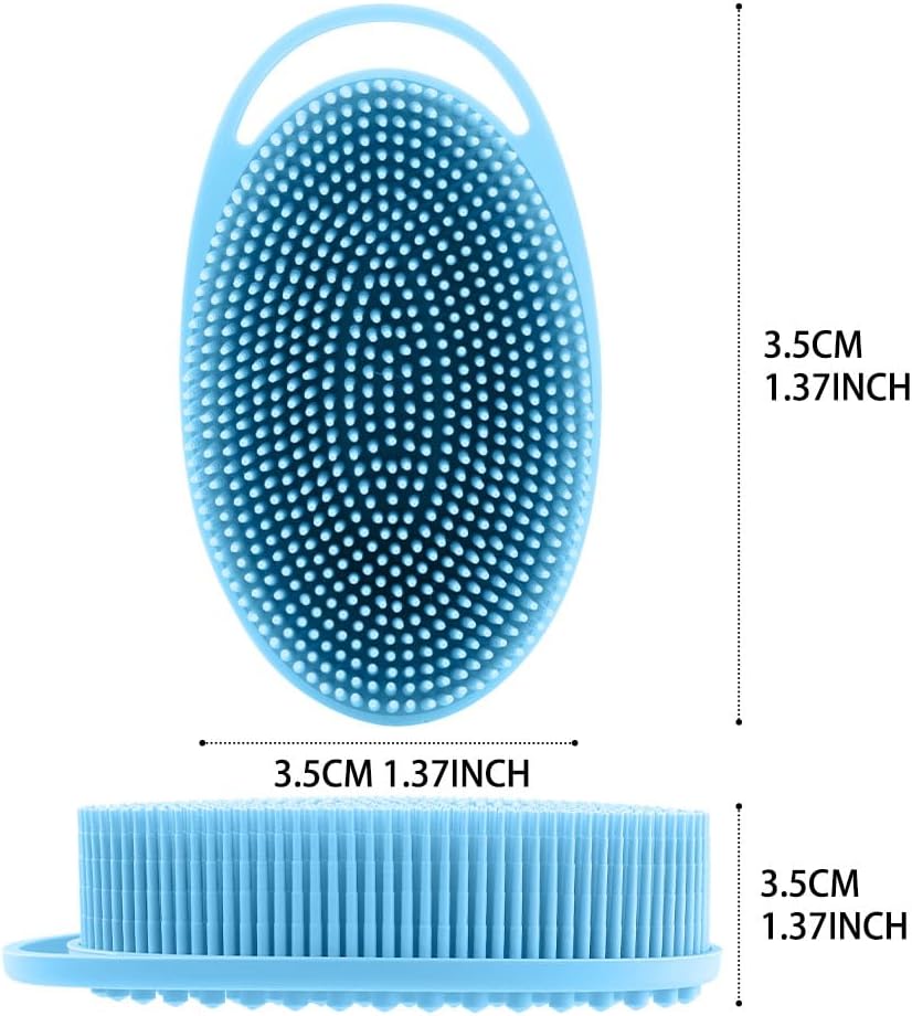 Silicone Body Scrubber, Set of 3 Soft, Exfoliating, Blood Circulation, Cleansing, Softening, All Skin Types, Manual, SKIN_CLEANING_BRUSH