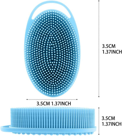 Silicone Body Scrubber, Set of 3 Soft, Exfoliating, Blood Circulation, Cleansing, Softening, All Skin Types, Manual, SKIN_CLEANING_BRUSH