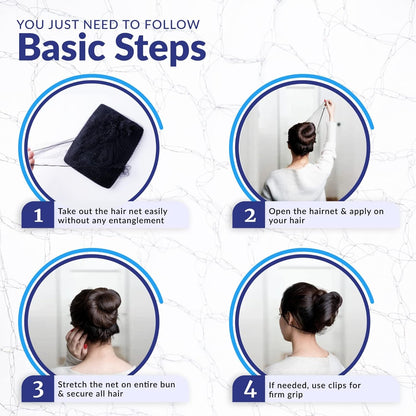 100Pcs Hair Net Black 24" Invisible Hair Nets for Women and Men - Perfect for Hair Bun, Sleeping, & Kitchen Food Service