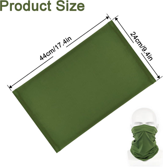 Green neck gaiter tube scarf, folded view