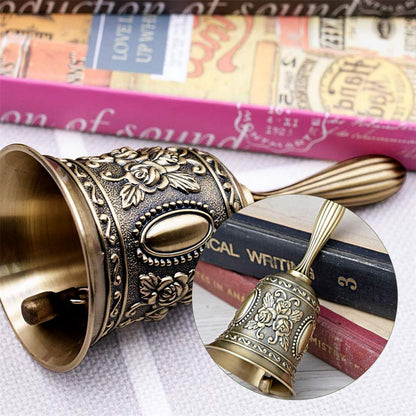 Hand Bell Service Call - Vintage Metal Dinner Bell for Weddings, Seniors, Bedside - 1 Pack
