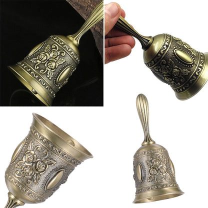 Hand Bell Service Call - Vintage Metal Dinner Bell for Weddings, Seniors, Bedside - 1 Pack