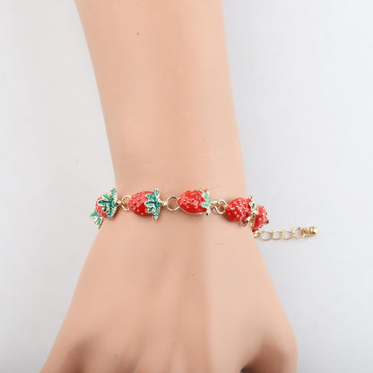 Strawberry Bracelet Fruit Strawberry Lover Gifts Strawberry Pendent Jewelry Strawberry Charm Bracelet