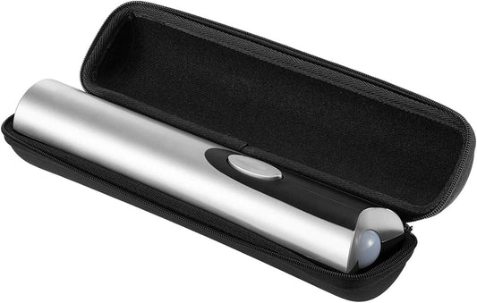 Black zippered EVA storage case with opener inserted, compact protective cover