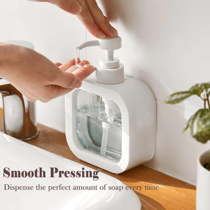 Soap Dispenser, 2 Pack 18Oz/500ml Liquid Soap Dispenser Stylish Hand Soap Dish Dispenser with Pump and 12Pcs Waterproof Labels for Bathroom,Kitchen Decor