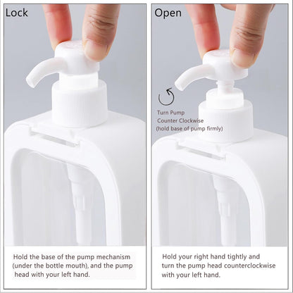 Soap Dispenser, 2 Pack 18Oz/500ml Liquid Soap Dispenser Stylish Hand Soap Dish Dispenser with Pump and 12Pcs Waterproof Labels for Bathroom,Kitchen Decor