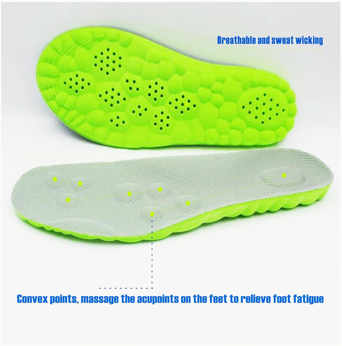 sneaker insoles memory foam replacement insoles with Excellent Shock Absorption and Cushioning for Men and Women Comfortable Feet Relief Insoles (Men US 7.5-10 Women US 8-11, 1 pair)