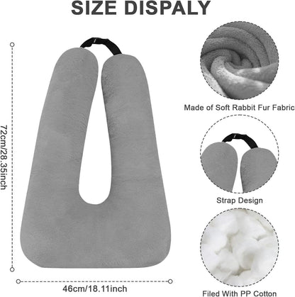 Car Pillow for Kids – Comfort Travel Pillow for Car – Soft Cotton Support Cushion for Children and Adults on Long Trips (Gray)
