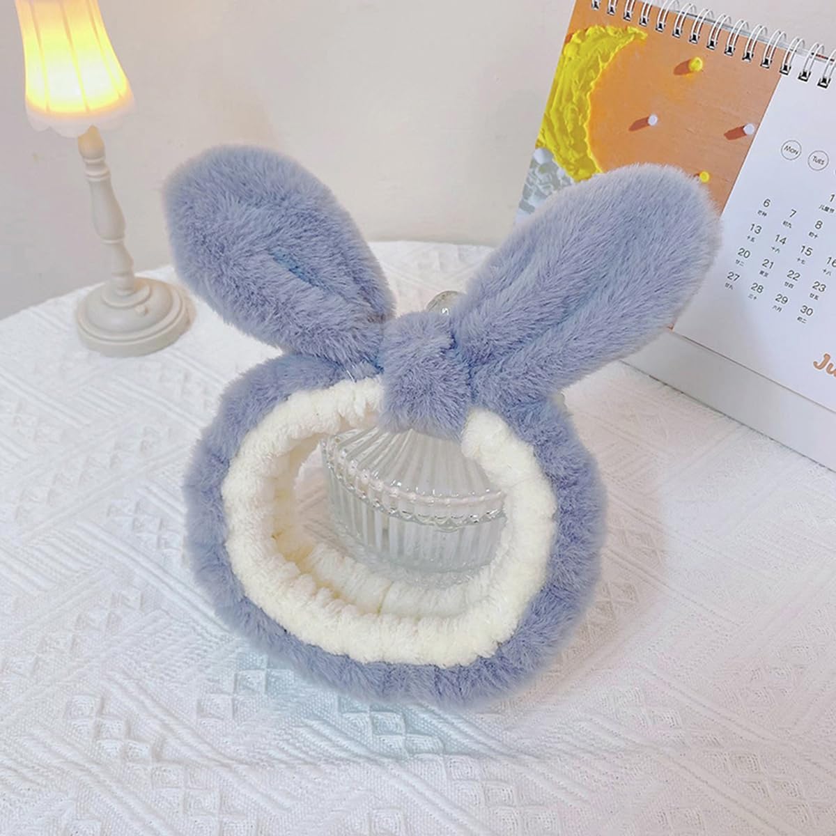 Skin Care Headband, Face Washing band, Bunny Ears, Bath Shower, Girls Elastic Makeup (C, M)