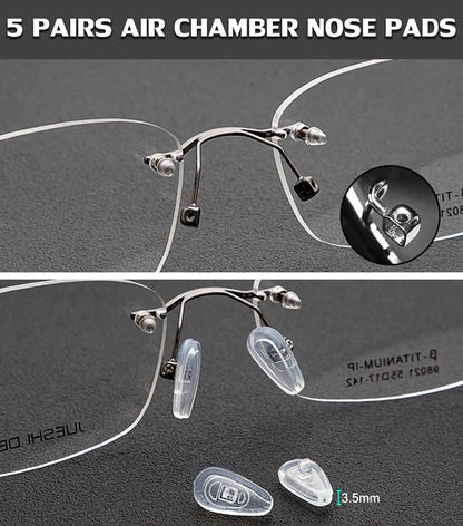 5 Pairs of Eyeglass Nose Pads, Upgraded 15x8mm Soft Silicone Air Chamber Eyeglasses Nose Pads, Screw-in Glasses Nose Pad Replacement Kit.