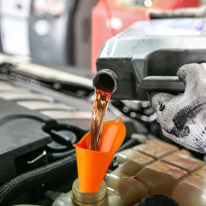 4 pcs Multi-Function Plastic Long Neck Oil Funnel - for All Automotive Oils Lubricants Engine Oils Water Diesel Fuel Kerosene and Other Liquids