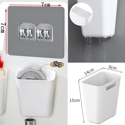 4 Piece Kitchen Cabinet Door Storage Box,Self Adhesive Wall Mounted Storage Box,Wardrobe/Bathroom/Refrigerator Small Items Organizer Storage Box