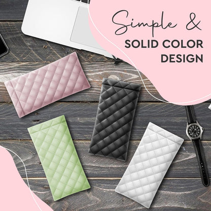 Squeeze Top Soft Sunglass Case - Pu Leather Sunglass Pouch Convenient Sunglass Travel Case 2 Pack