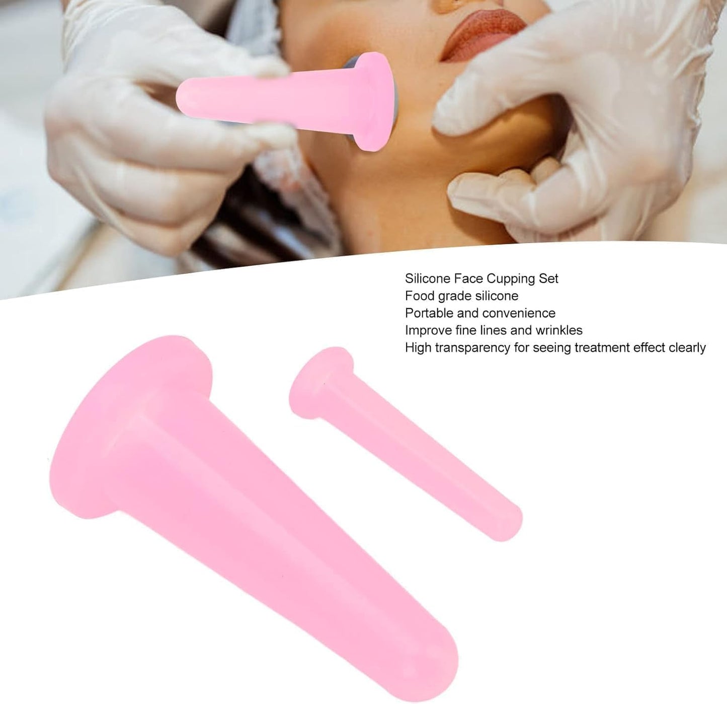 4PCS Facial Cupping Set for Face, Pink Massage Cupping Set Silicone Mini Facial Cups Face Helper Skin Care Neck Back Eyes Massaging Cup