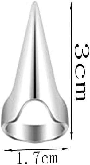 Silver alloy hair parting ring tool with pointed cone tip, 1.7 cm