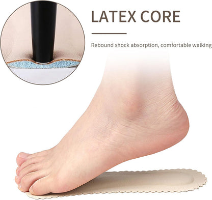 2 Pairs Adhesive High Heel Inserts Women 3/4 Cushioning Insoles for Heels Anti-Slip Invisible Slim Liners Ball of Foot & Arch Support Sponge Leather Relieve Pain Black -