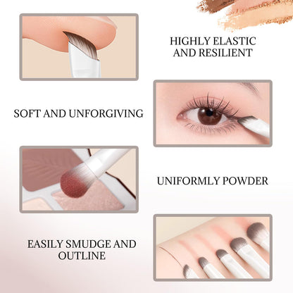 6Pcs Eye Makeup Brush Set, Soft Hairs Eyeshadow Kit, Professional Eyes for Concealer Eyebrows Eyeliner Highlighter with Snap-On Case, Beginner Friendly