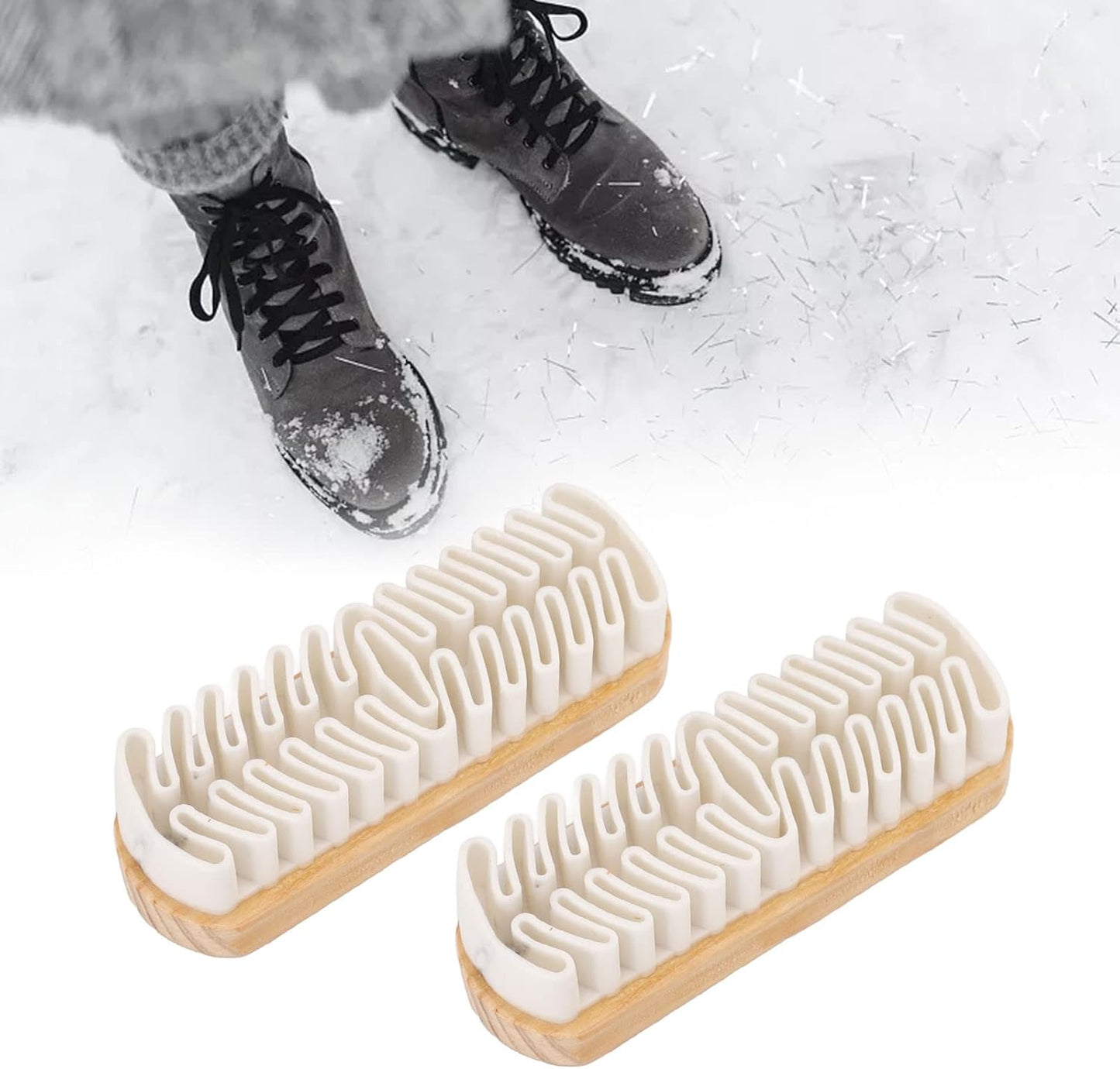 Suede Brush, Snow Boots 2 Pcs Brushes Shoes Cleaner Crepe Matte Scrubber for Dress and Boot Care
