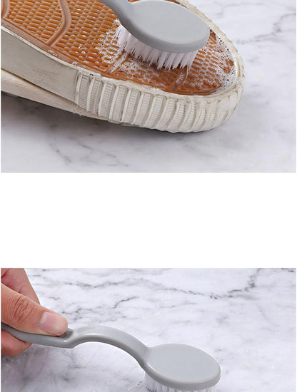 Sneaker Cleaner Brush, Multi Functional Shoe Brush Double Sided Washing Plastic Scrub for Stains (grey)