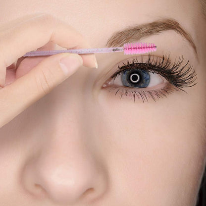 Lash Brush - 100 pieces - Disposable Lash Brush - For Eyelash Extensions - Pink - Crystal Mascara Stick - Applicator