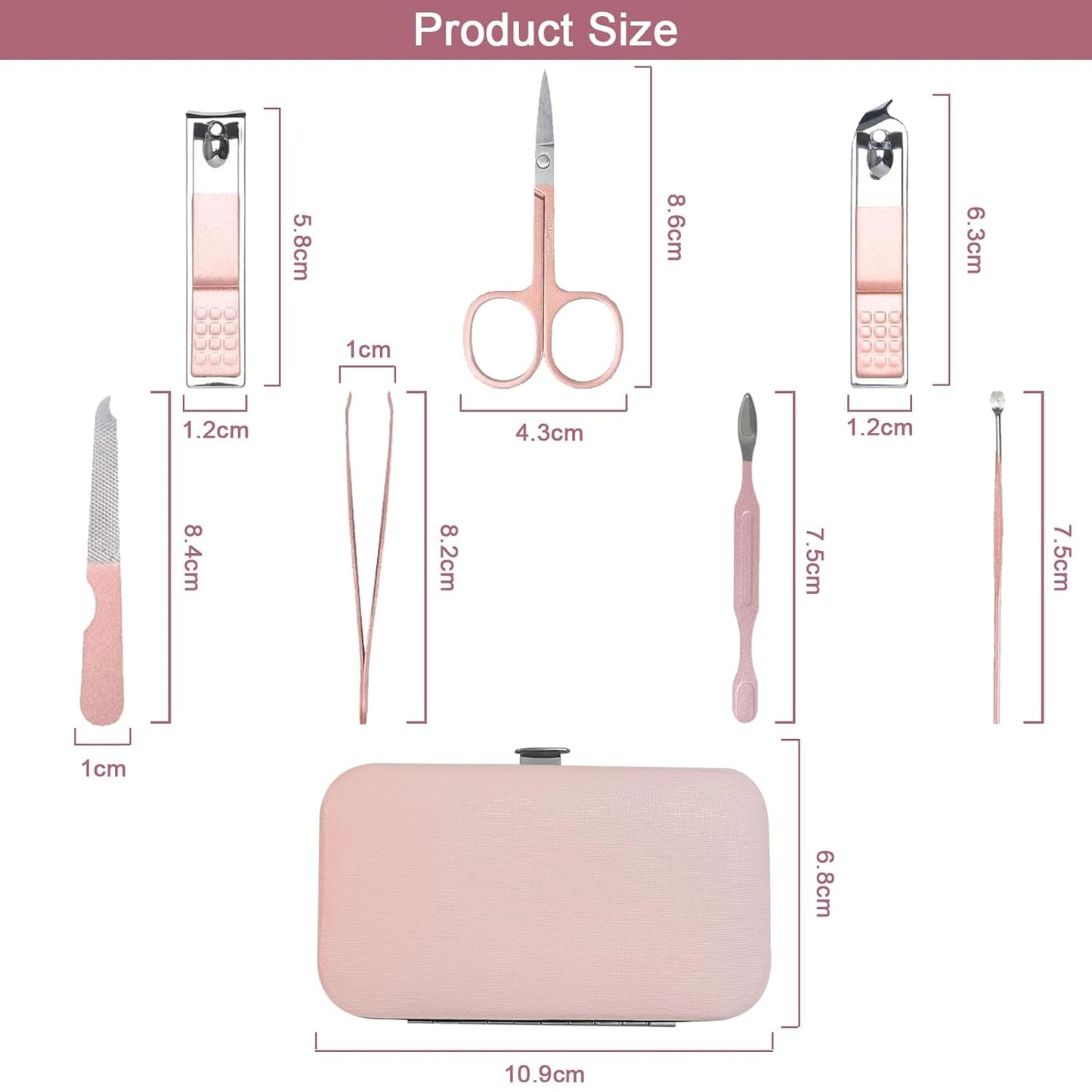Premium Nail Care Set - 7-in-1 - Professional Nail Clippers - Scissors - Pedicure Set - Stainless Steel - Nail File and Nail Care Tools - Comes with a Luxury Travel Case - Portable Nail Care Set - Gift for Women