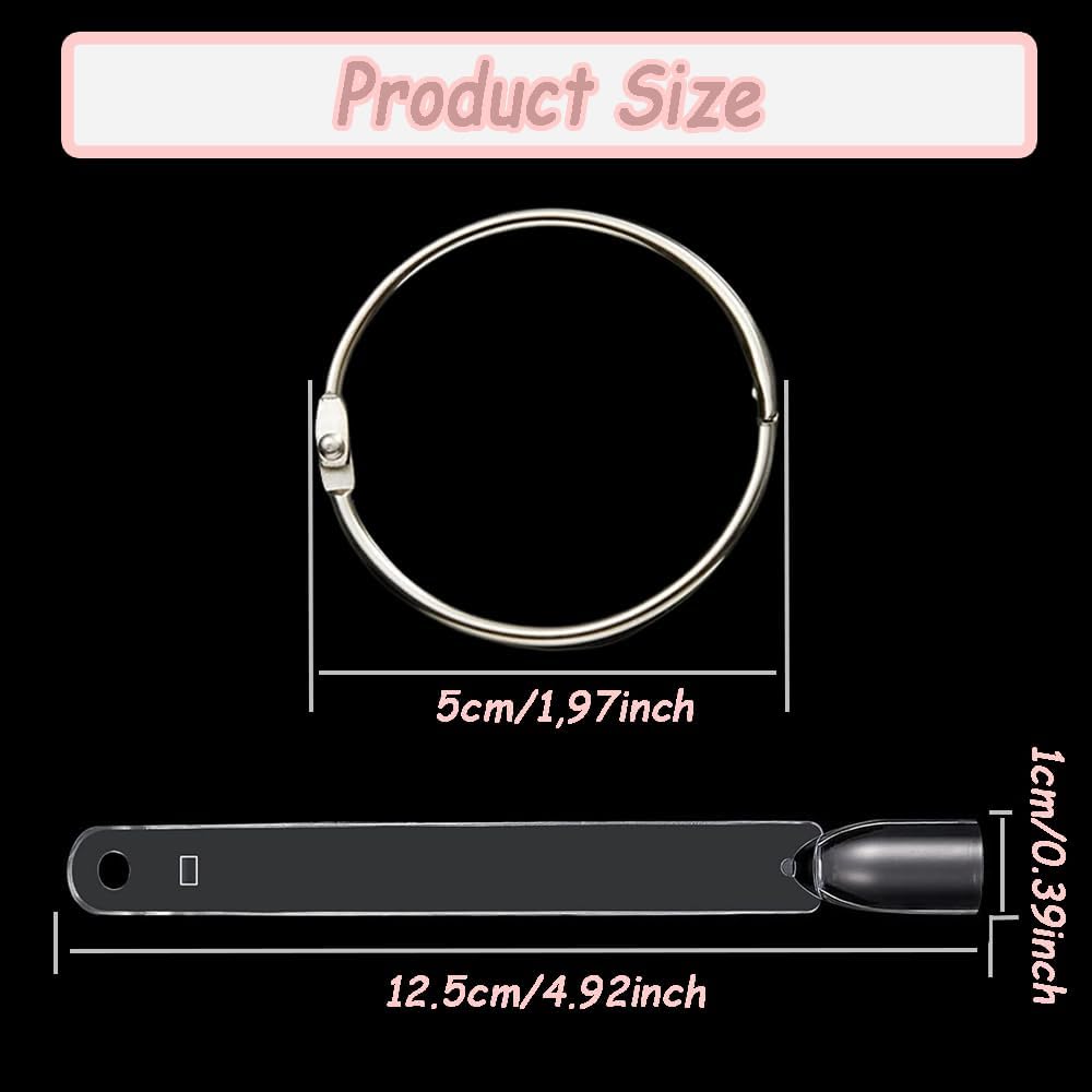 100 transparent nail sticks in fan shape, nail polish sticks, nail display sticks, transparent plastic pointed color sticks with metal ring for salons and beginners