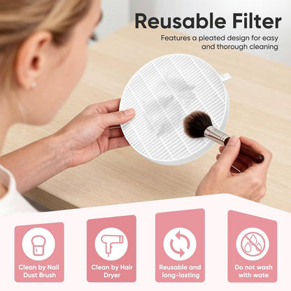 5 Pack Nail Dust Collector ilters Compatible with Melody Susie Dust Collector, Models HPro/SProR, ilters 99% o Nail Dust, Reusable & Easy to Clean