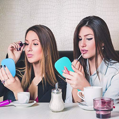 8 Pcs Small Handheld Hand Mirrors 1X Compact Travel Makeup Mirror 3.15 x 7.09 in Mini Handheld Cosmetic Kid Mirror or Girl DIY Crats Classroom Party avors (Blue,Green,Pink,Purple)