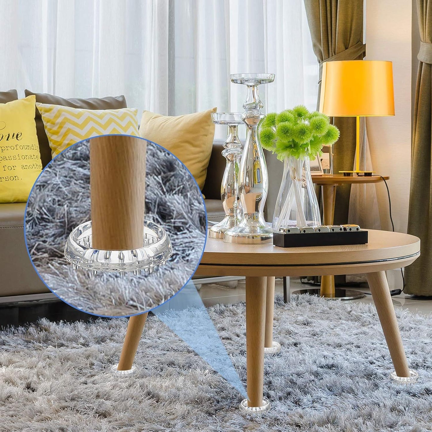 8 Pieces Carpet Protectors Spiked Caster Cups Round urniture Caster Cups Spiked Carpet or urniture Legs, Soas, Tables, Chairs
